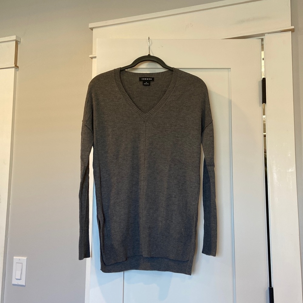 Grey V-Neck Sweater